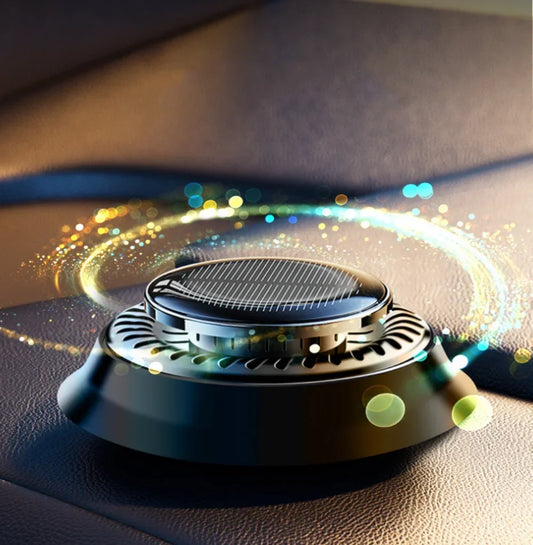 Solar Powered Car Aromatherapy automatic rotation Car Air Freshener 