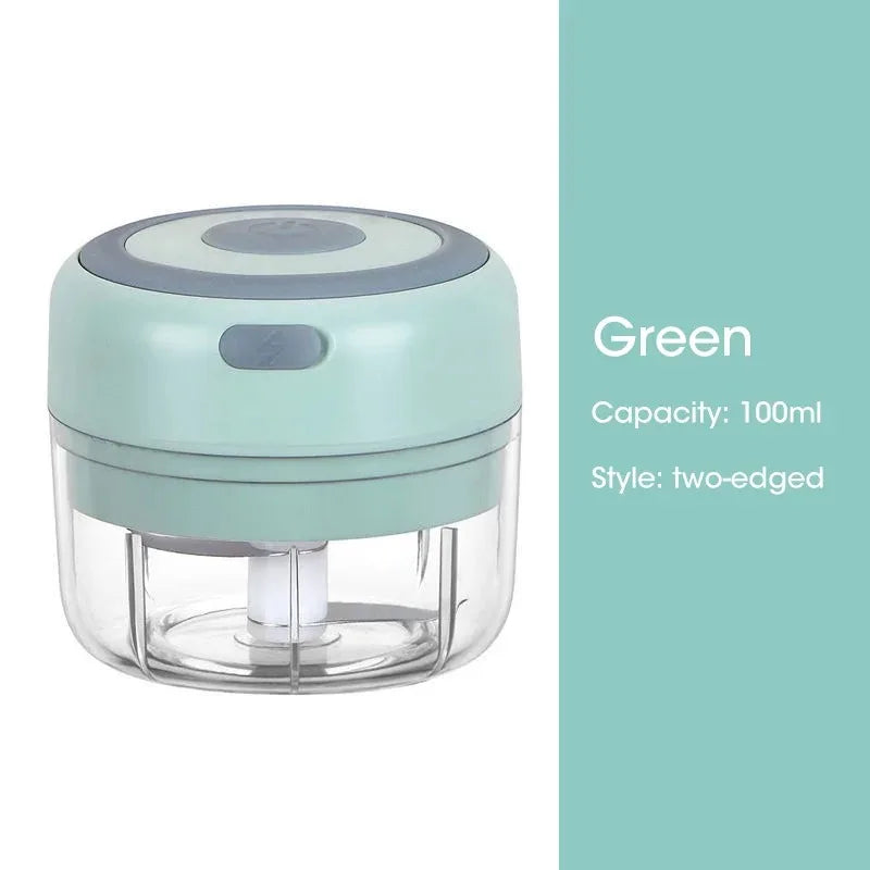 Mini Wireless Electric Garlic Crusher and Garlic mincer 100ml/250ml Portable Chopper USB Charging Ginger Chili Vegetable Masher Machine Kitchen