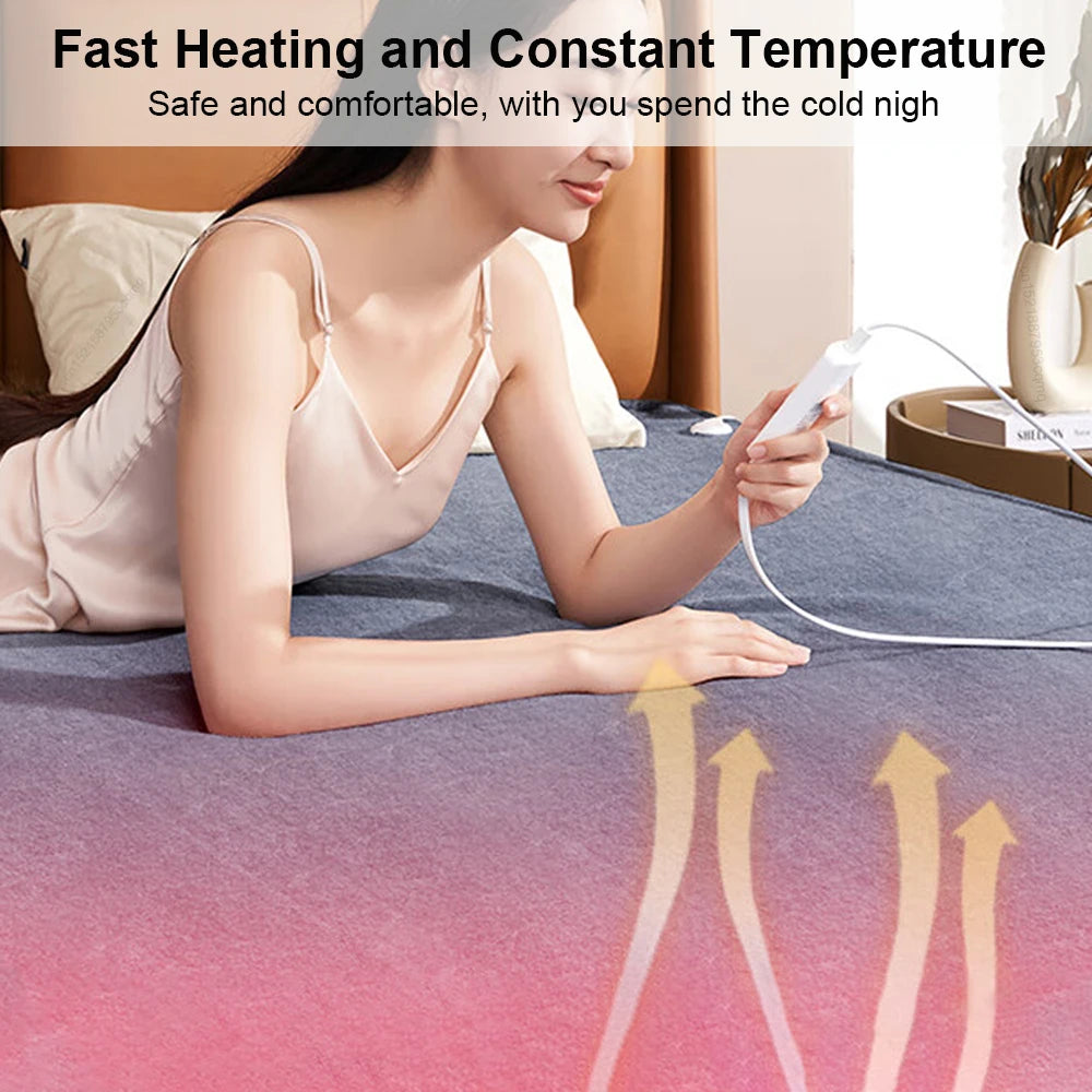 Heated Electric blanket comfortable with hand controller fast heating and constant temperature soft and skin friendly