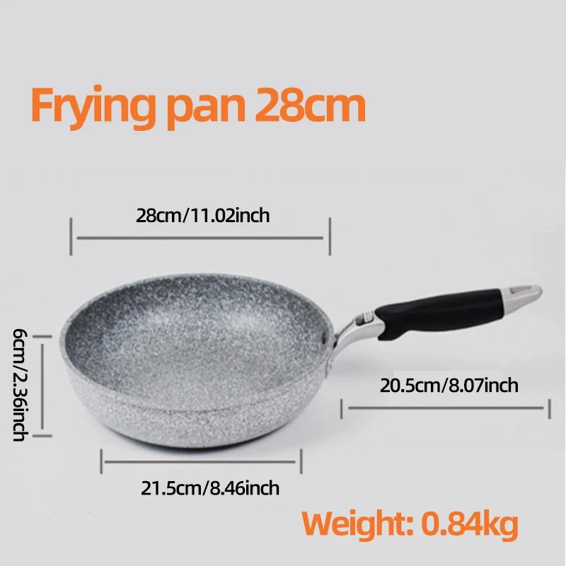 28cm Durable Stone Frying Pan  Skillet Cauldron Induction Cooker Pans Pancake Egg Gas Stove Home. Top rates and Premium quality