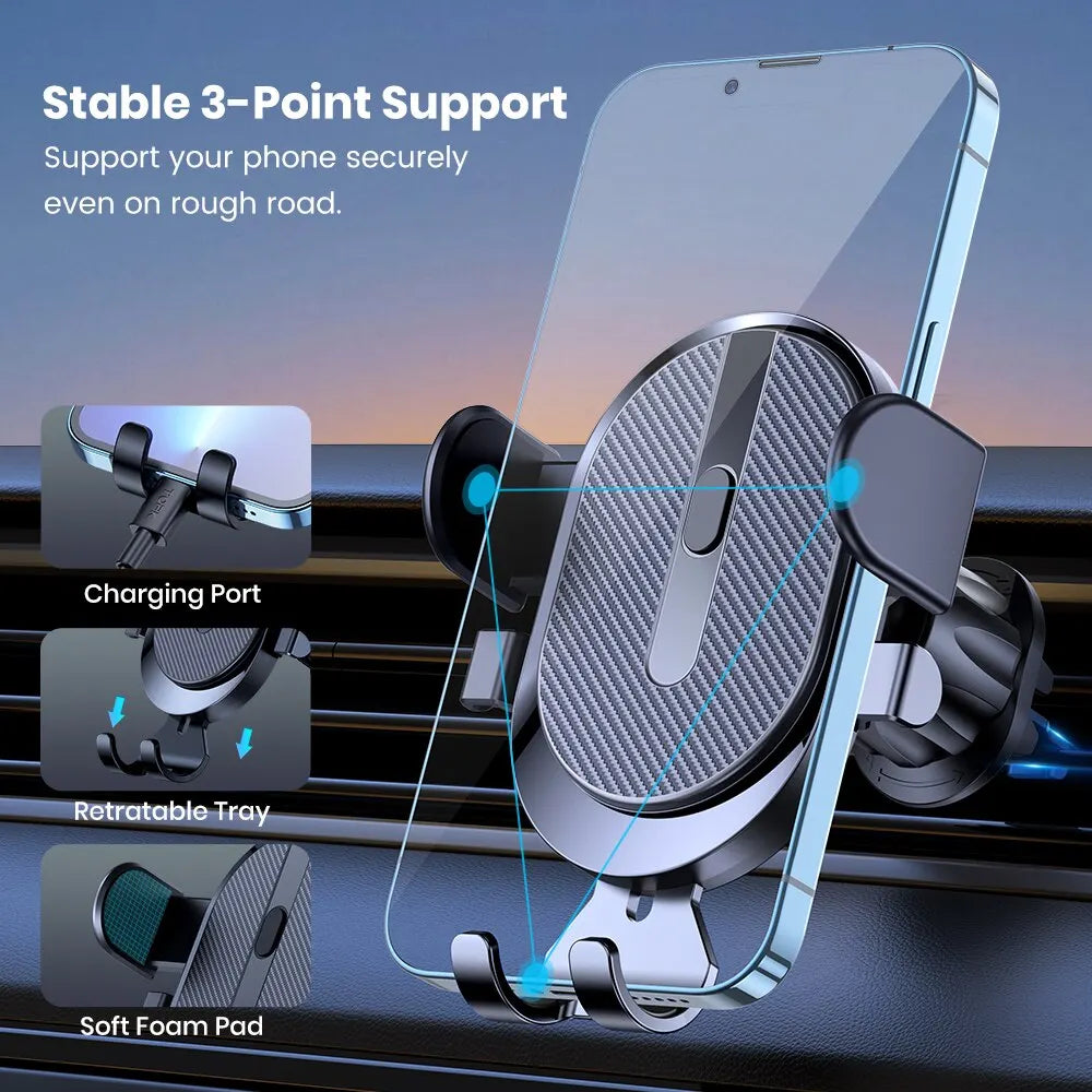 Car Phone Holder Mount Auto Locking Universal Phone Holder with Hook Clip for Car Air Vent