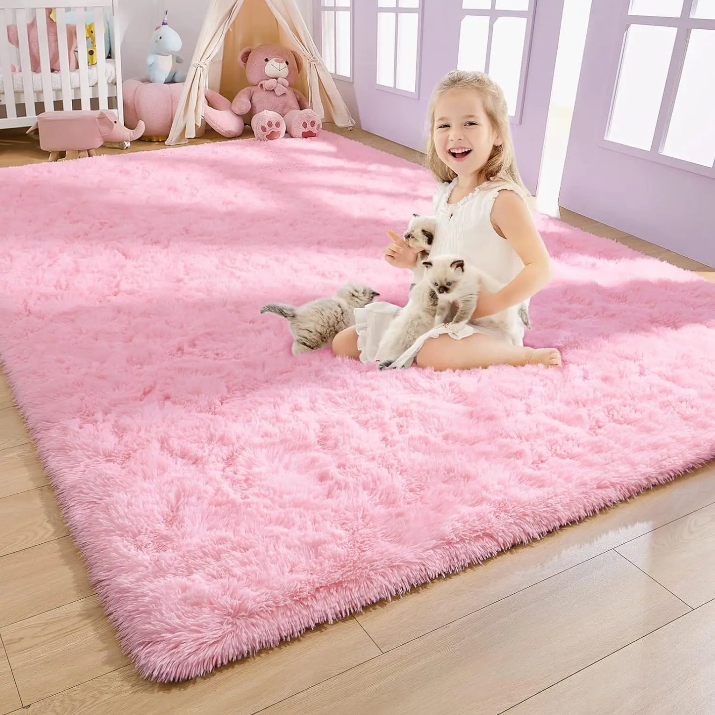 Plush Carpet 4*5 feet For Living Room Sofa Floor Cushions Modern Soft Fluffy Home Rug For Living room Children's Bedroom Play Carpet