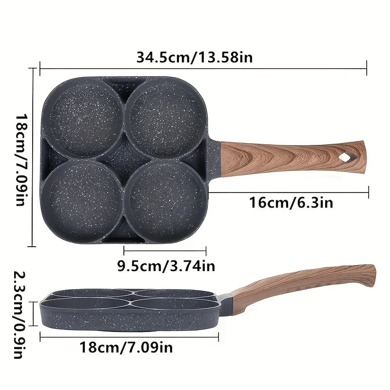 Egg Frying Pan Nonstick Pancake Pans 4-Cups Cookware Pancake Pan Egg Pan Suitable for Gas Stove Induction Cooker, skillet for omelette