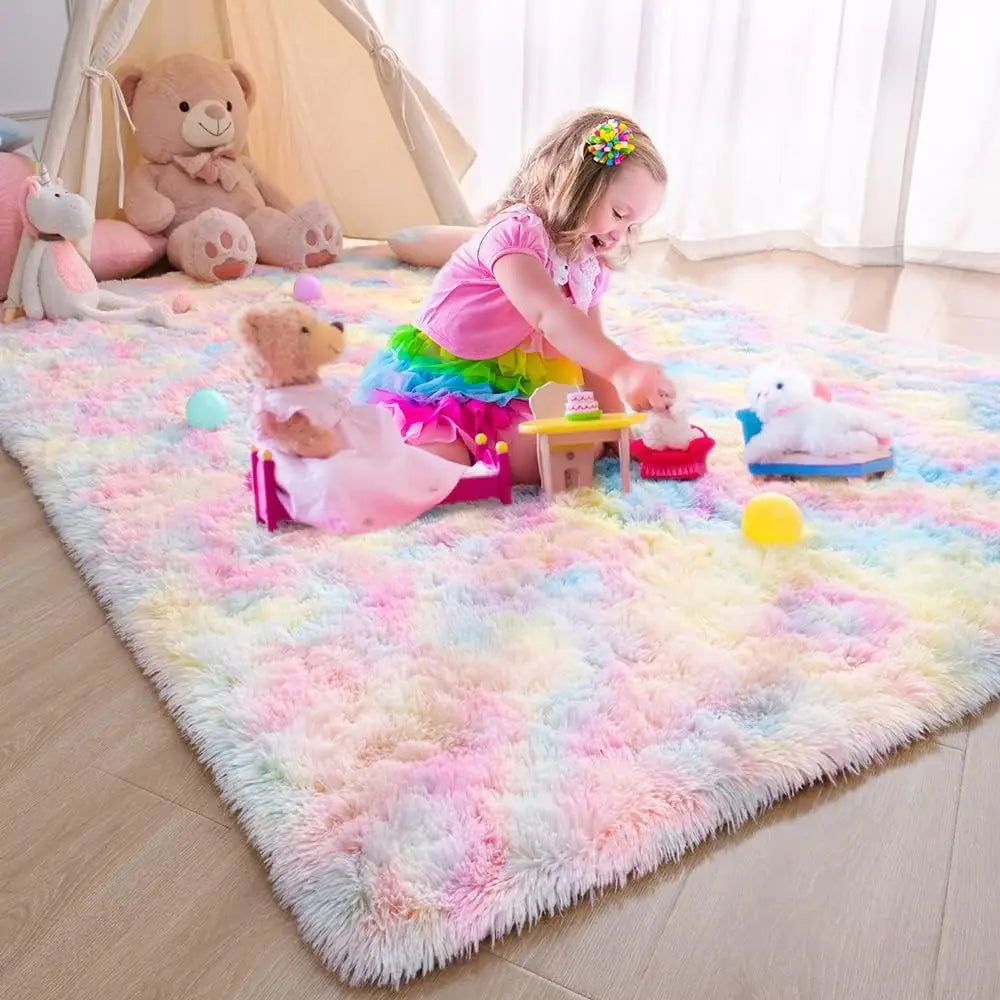 Plush Carpet 4*5 feet For Living Room Sofa Floor Cushions Modern Soft Fluffy Home Rug For Living room Children's Bedroom Play Carpet