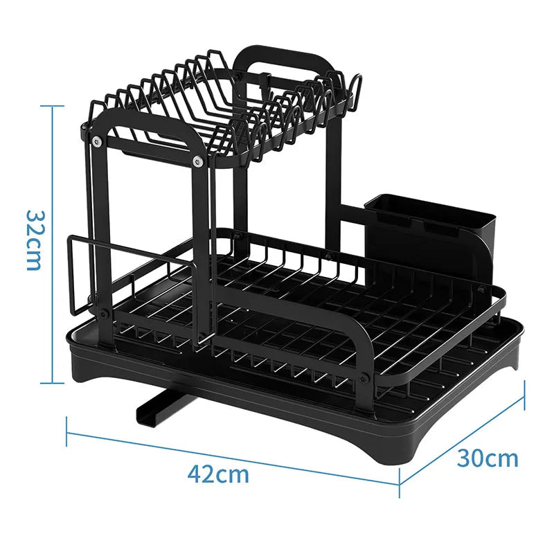 Black colour dish drying rack perfect size for kitchen