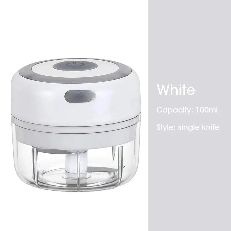 Mini Wireless Electric Garlic Crusher and Garlic mincer 100ml/250ml Portable Chopper USB Charging Ginger Chili Vegetable Masher Machine Kitchen