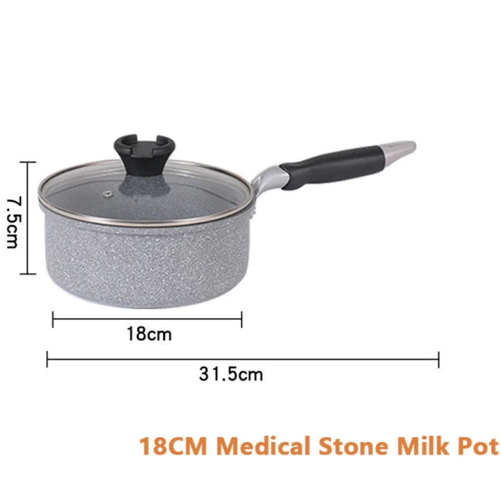 18cm milk pot Durable Stone  Non-stick Pan Skillet Cauldron Induction Cooker Pans Pancake Egg Gas Stove Home. Top rates and Premium quality