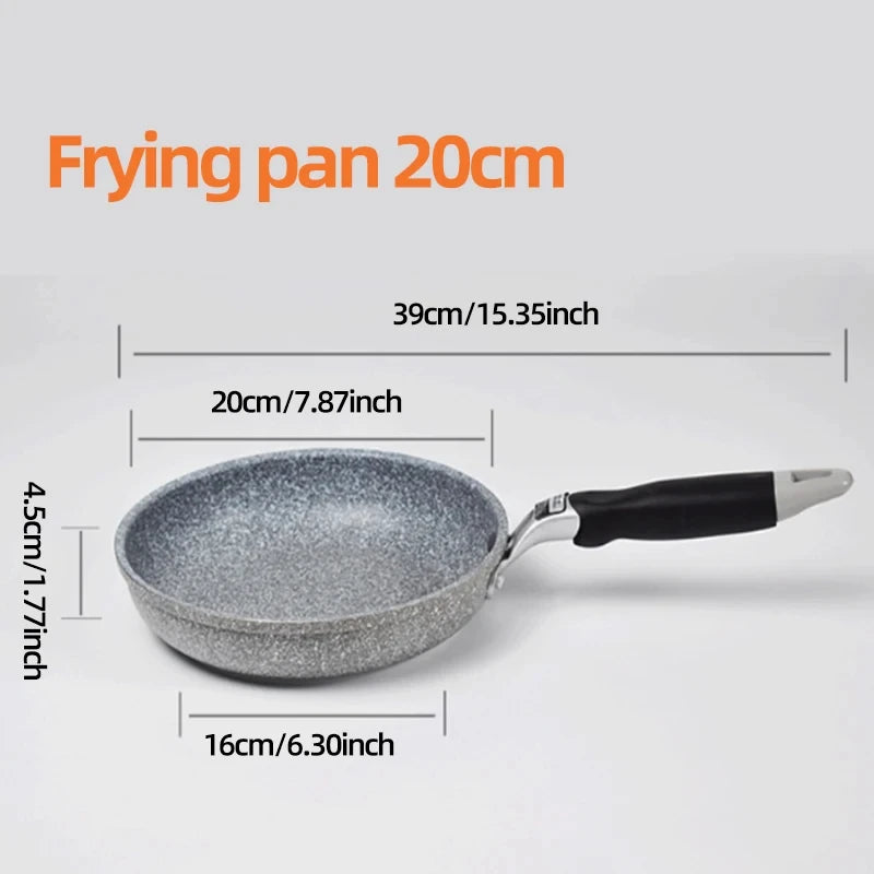 20cm Durable Stone Frying Pan  Non-stick Pan Skillet Cauldron Induction Cooker Pans Pancake Egg Gas Stove Home. Top rates and Premium quality