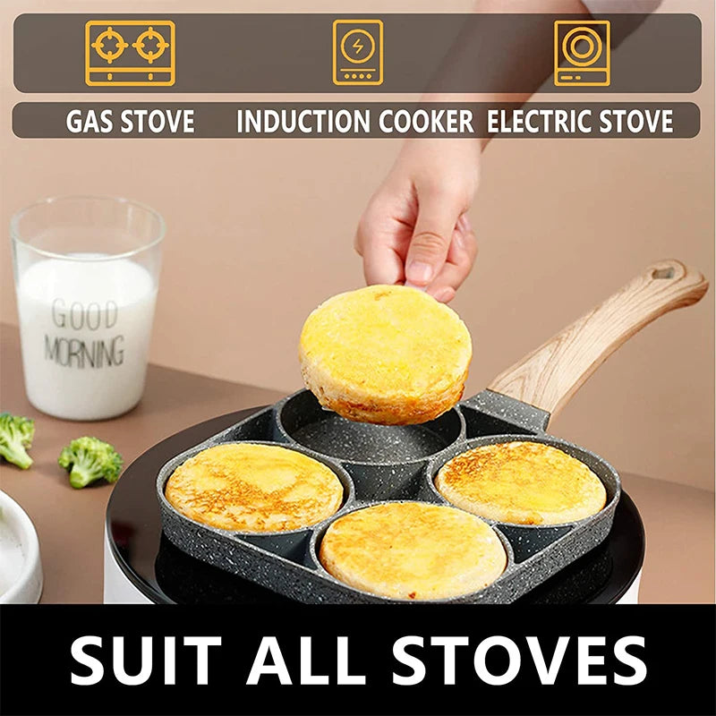 Egg Frying Pan Nonstick Pancake Pans 4-Cups Cookware Pancake Pan Egg Pan Suitable for Gas Stove Induction Cooker, skillet for omelette