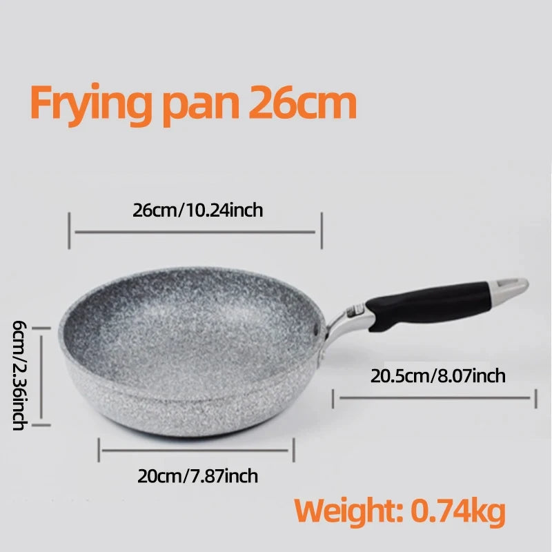 26cm Durable Stone Frying Pan  Non-stick Pan Skillet Cauldron Induction Cooker Pans Pancake Egg Gas Stove Home. Top rates and Premium quality