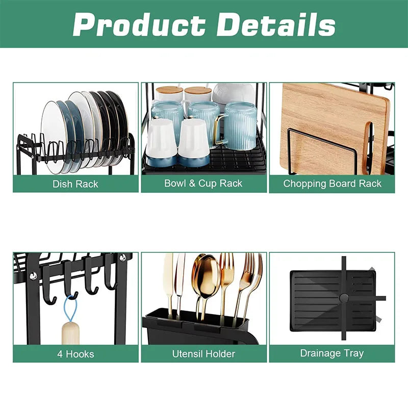 Dish drying rack and utensil holder