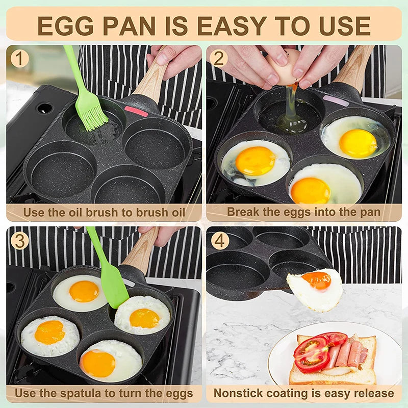 Egg Frying Pan Nonstick Pancake Pans 4-Cups Cookware Pancake Pan Egg Pan Suitable for Gas Stove Induction Cooker, skillet for omelette