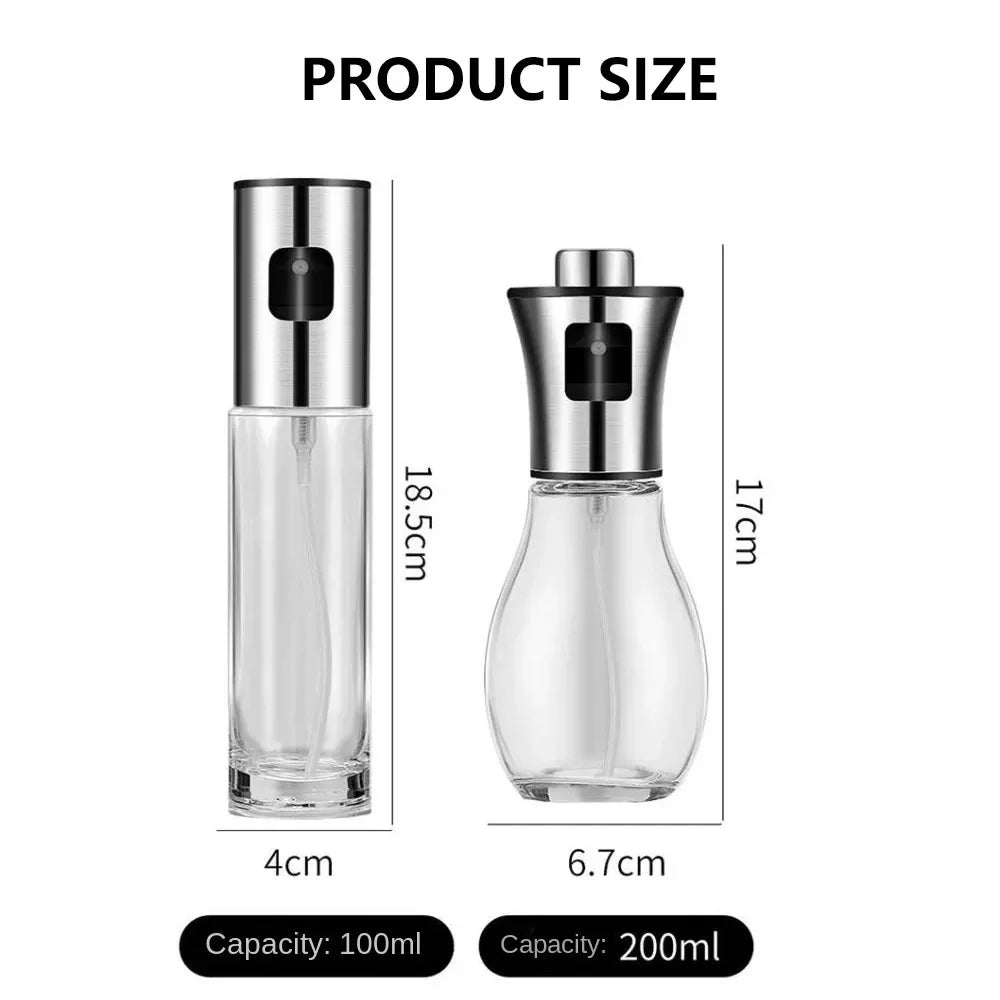 Stainless Steel Olive Oil Dispenser and Container Press Spray Premium Glass Bottle for Cooking Kitchen Restaurant Bottle Perfect for Healthy Cooking and Baking