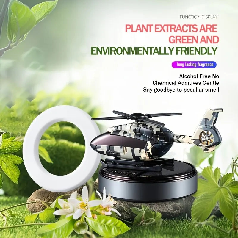 Car Air Freshener Solar Helicopter Interior Accessories Decoration Propeller Rotating 